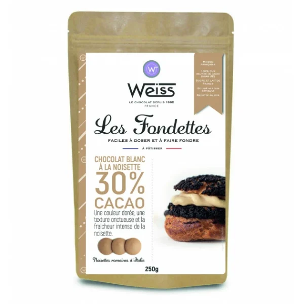 Chocolat Blanc Noisette 30% Fondettes 250g Weiss 1