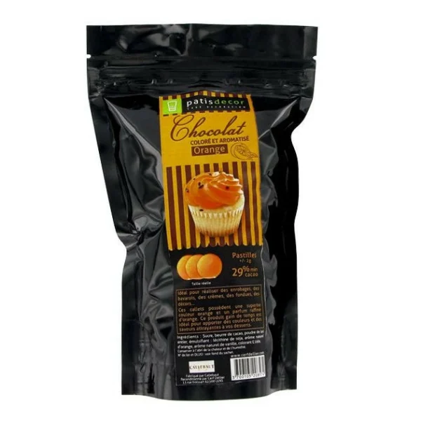 PATISDECOR Chocolat Coloré Arôme Orange 250 G Patisdécor 1