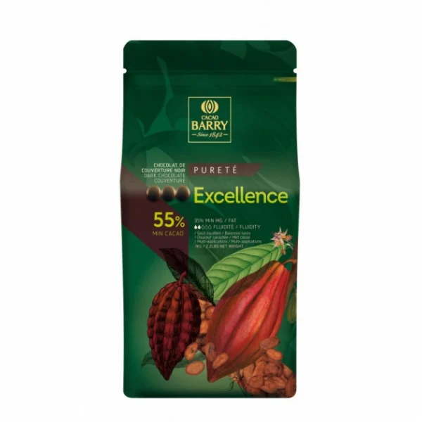 Barry Chocolat De Couverture Excellence 55% Pistoles 5kg 3