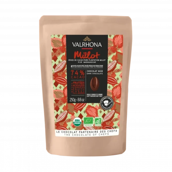Chocolat De Couverture Noir Millot 74% Bio 250g Valrhona 1