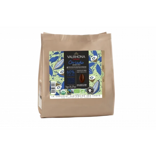 Chocolat de Couverture Noir Oriado 60% 1kg Bio Valrhona 1