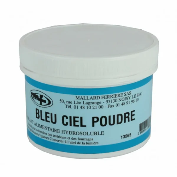 MALLARD FERRIERE Colorant Alimentaire Bleu Ciel E133 Poudre Hydrosoluble 100g 1