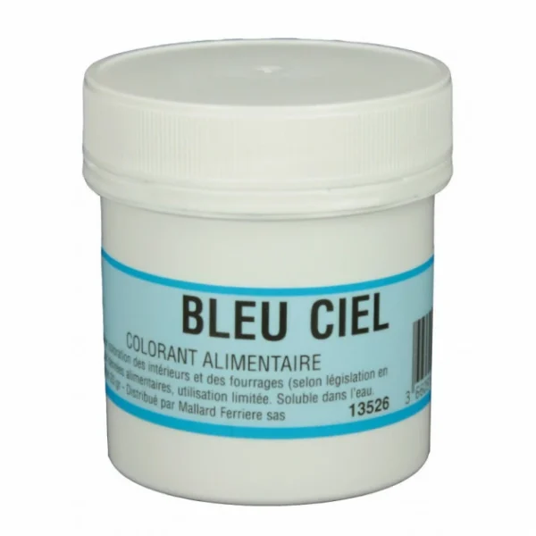 MALLARD FERRIERE Colorant Alimentaire Bleu Ciel E133 Poudre Hydrosoluble 20g 1