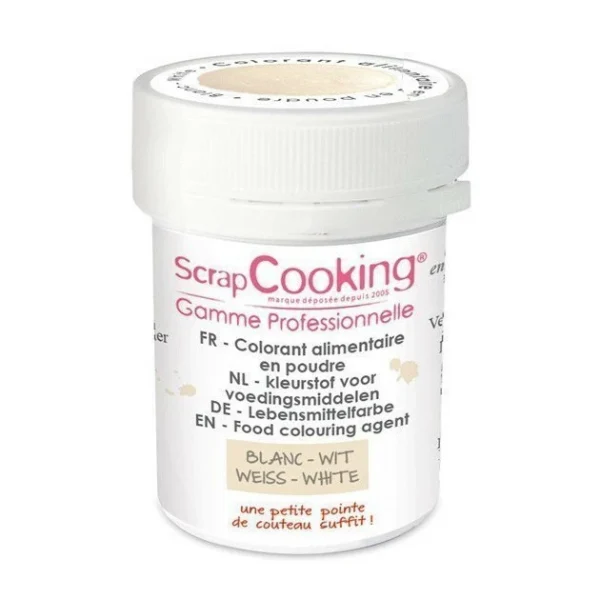 Colorant Alimentaire En Poudre Blanc 5g Scrapcooking 1