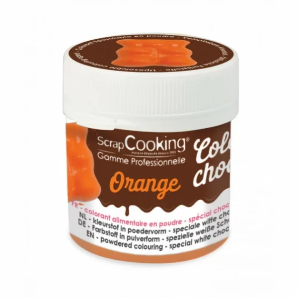 Colorant Alimentaire En Poudre Liposoluble Orange 5g Color’Choco Scrapcooking 1