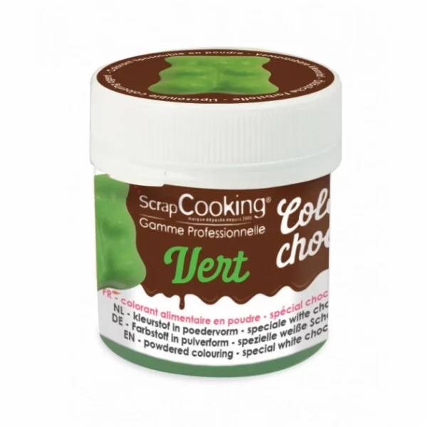 Colorant Alimentaire En Poudre Liposoluble Vert 5g Color’Choco Scrapcooking 1