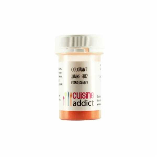 Colorant Alimentaire Jaune E102 10g Poudre Hydrosoluble Cuisineaddict 1