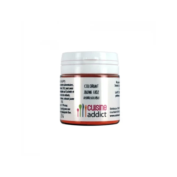 Colorant Alimentaire Jaune E102 25g Poudre Hydrosoluble Cuisineaddict 1
