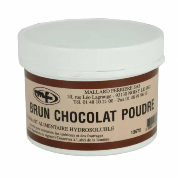 MALLARD FERRIERE Colorant Alimentaire Marron Brun Chocolat E102/E129/E151 Poudre Hydrosoluble 100g 1