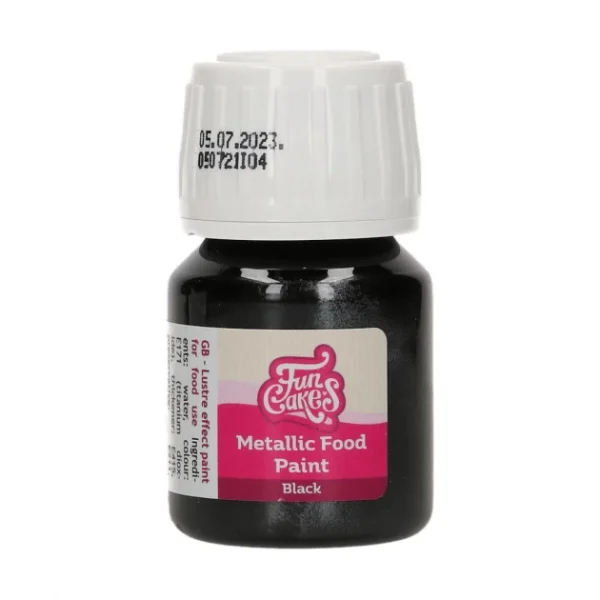 Colorant Alimentaire Métallique Liquide Noir 30 Ml Funcakes 3