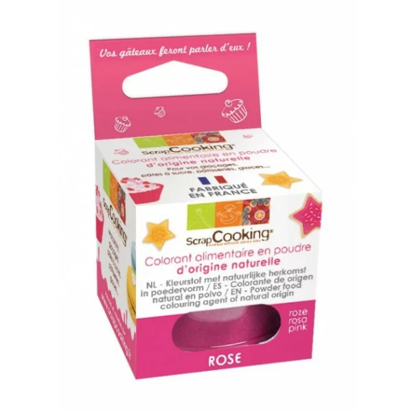Colorant Alimentaire Naturel En Poudre Rose 10g Scrapcooking 1