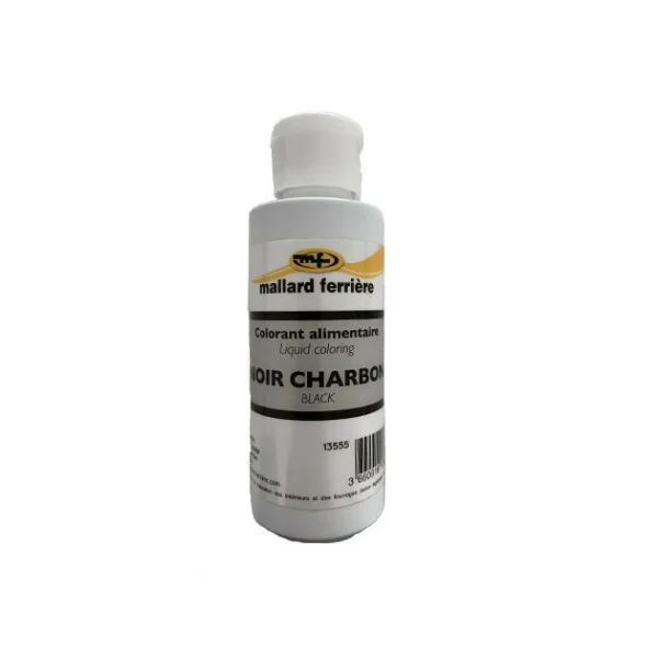 MALLARD FERRIERE Colorant Alimentaire Noir Charbon E122/E104/E133 Liquide 100ml 1