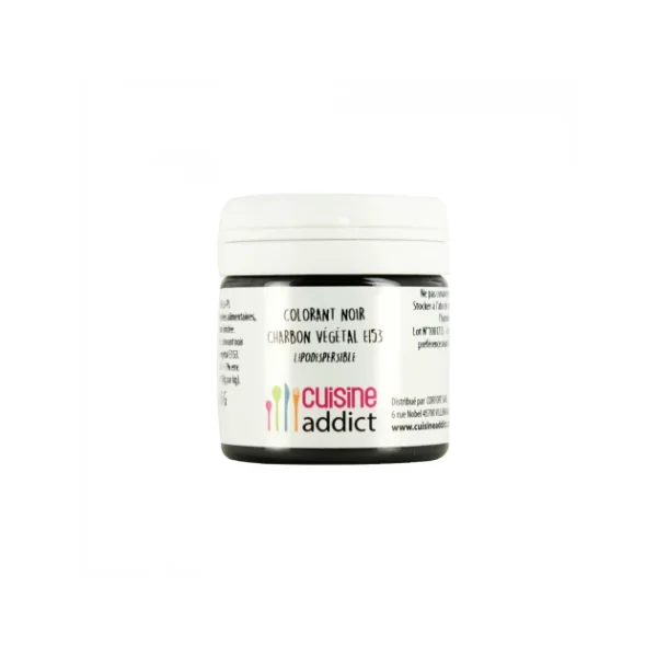 Colorant Alimentaire Noir Charbon Végétal E153 20g Poudre Lipodispersible Cuisineaddict 1