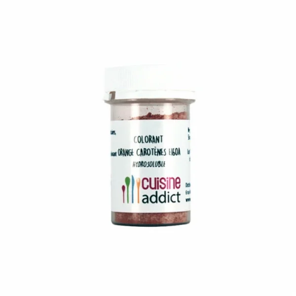 Colorant Alimentaire Orange Carotène E160A 10g Poudre Hydrosoluble Cuisineaddict 1