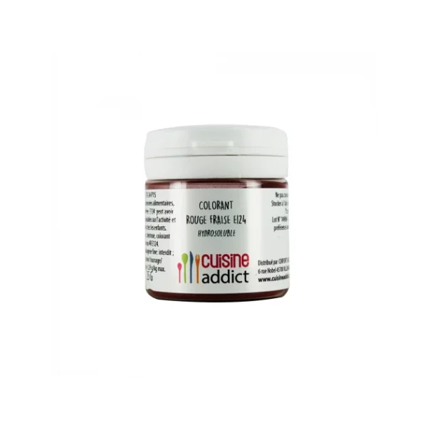Colorant Alimentaire Rouge Fraise E124 25g Poudre Hydrosoluble Cuisineaddict 1