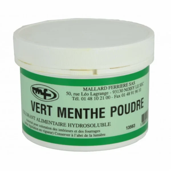 MALLARD FERRIERE Colorant Alimentaire Vert Menthe E102/E131 Poudre Hydrosoluble 100g 1