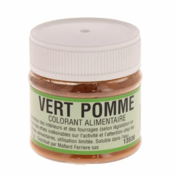MALLARD FERRIERE Colorant Alimentaire Vert Pomme E102/E131/E129 Poudre Hydrosoluble 20g 1