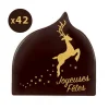 Embout de Bûche Cerf Joyeuses Fêtes Décor en Chocolat 80×60 mm (x42) Florensuc 7