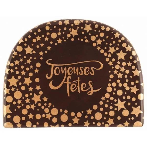 Embout de Bûche Chocolat Joyeuses Fêtes 84 x 65 mm (x42) Florensuc 1