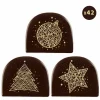 Embout de Bûche Motifs Or Décor en Chocolat 77×65 mm (x42) Florensuc 11