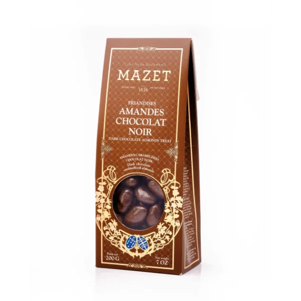 Etui Pincé Friandises Amandes Chocolat Noir 200 G Mazet 1