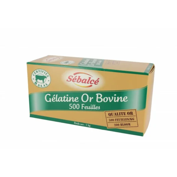SEBALCE Gélatine Bovine Halal En Feuilles (x500) 1 Kg Sébalcé 1