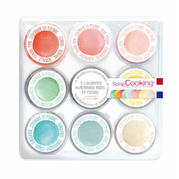 Kit Colorant Alimentaire Pastel En Poudre 15.8 G (x9) ScrapCooking 1