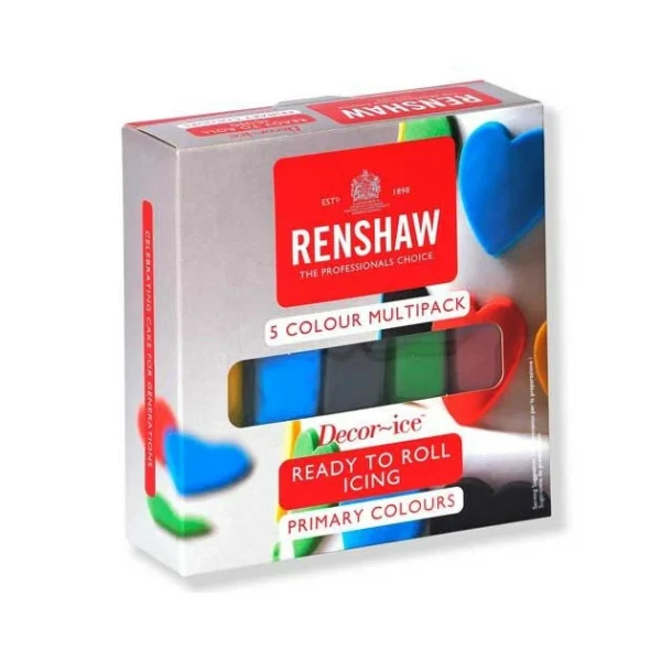 Kit Pâte à sucre Couleurs Primaires 500g Renshaw 1