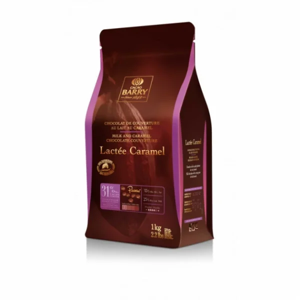 Barry Lactée Caramel, Pistoles Chocolat Couverture 31,1 % 1 Kg 1