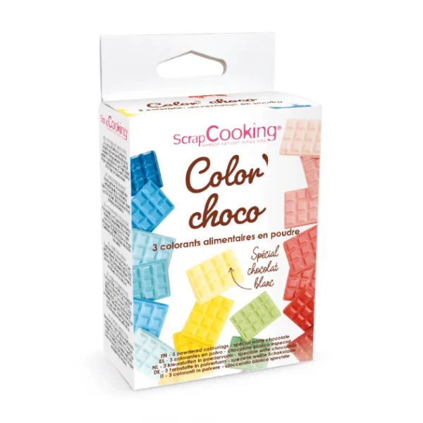 Lot De 3 Colorants Liposolubles En Poudre Rouge / Bleu / Jaune Scrapcooking 1