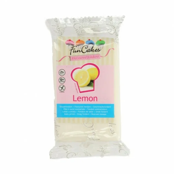 Pâte à Sucre Blanche goût Citron 250g Funcakes 1