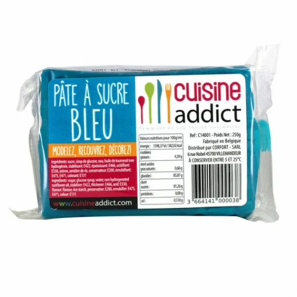 Pâte à Sucre Bleu 250g Cuisineaddict 1