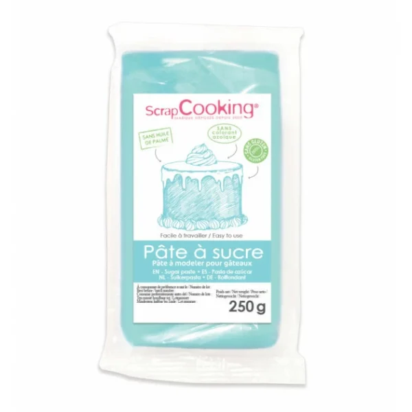 Pâte à Sucre Bleu Clair 250 g ScrapCooking 1