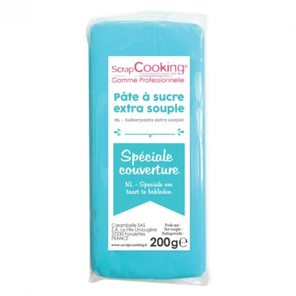 Pâte à Sucre Bleu Spéciale Couverture 200g Scrapcooking 1