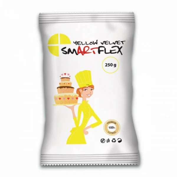 Pâte à Sucre Jaune Yellow Velvet 250g Smartflex 1