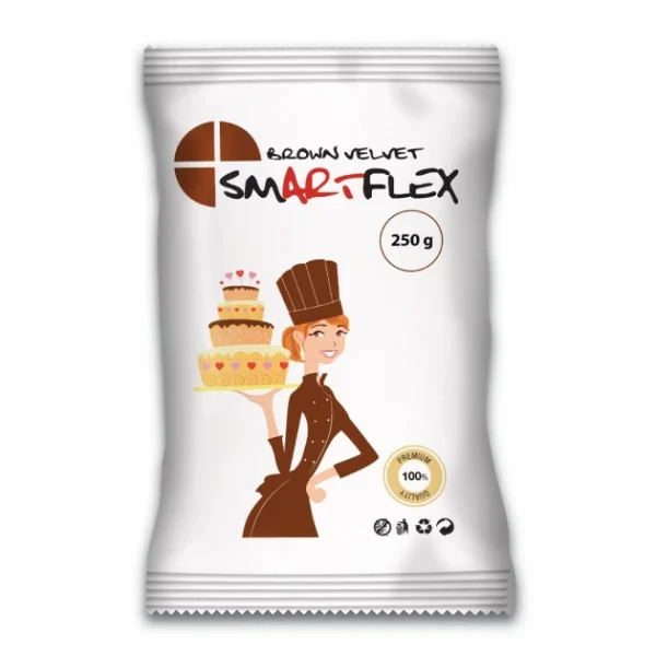Pâte à Sucre Marron Brown Velvet 250g Smartflex 1
