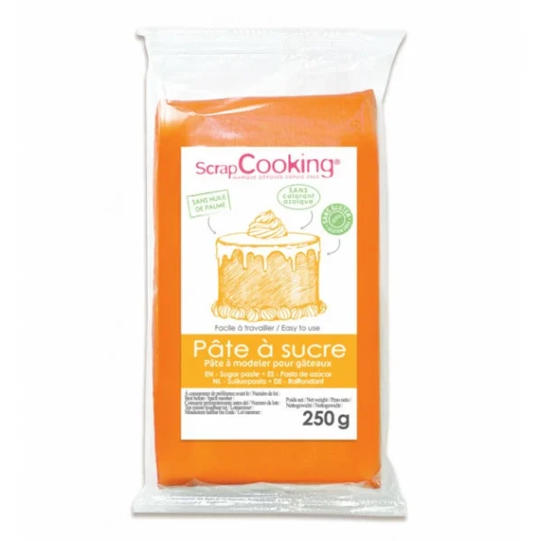 Pâte à Sucre Orange Pastel 250 g ScrapCooking 1