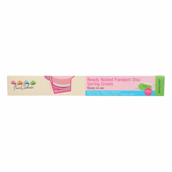 Pâte à Sucre Prête à Dérouler Vert 430g Funcakes 1