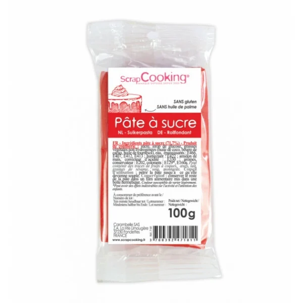 Pâte à Sucre Rouge 100 g Scrapcooking 1