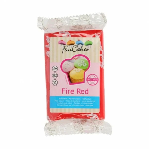 Pâte à Sucre Rouge 250g Funcakes 1