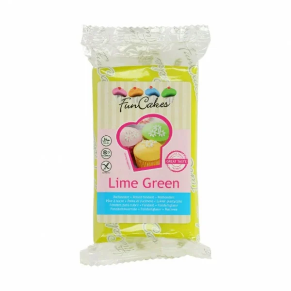 Pâte à Sucre Vert Citron 250g Funcakes 1