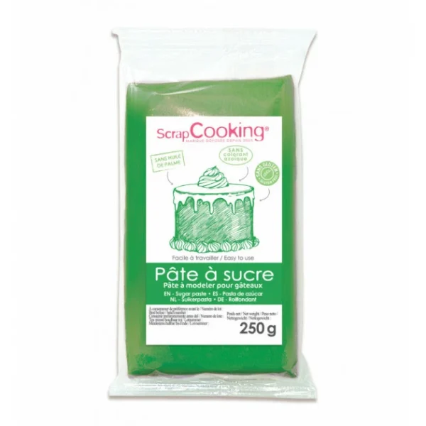 Pâte à Sucre Vert Foncé 250 g ScrapCooking 1