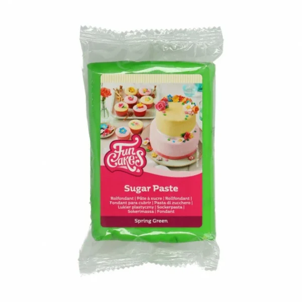Pâte à Sucre Vert Printemps 250g Funcakes 1