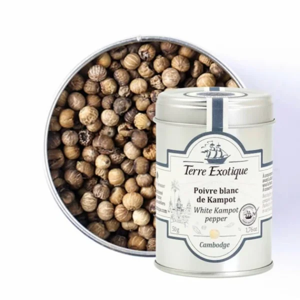 Poivre Blanc De Kampot 50 G Terre Exotique 1