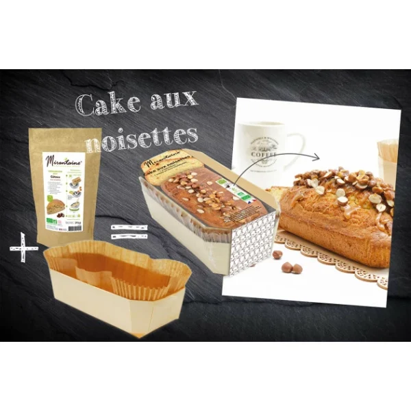 Préparation Bio Cake à La Noisette + Moule En Bois Mirontaine 3