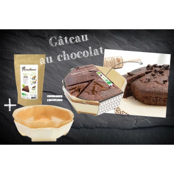 Préparation Bio Gâteau au Chocolat + Moule en Bois Mirontaine 3