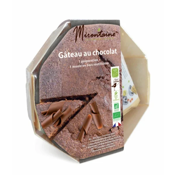 Préparation Bio Gâteau au Chocolat + Moule en Bois Mirontaine 1