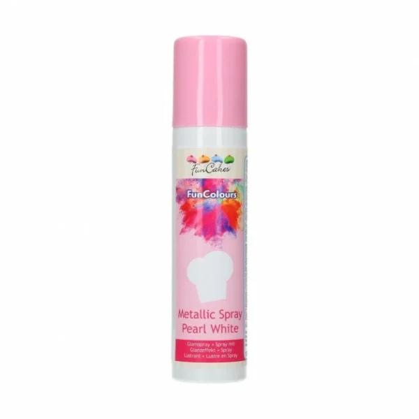 Spray Alimentaire Colorant Blanc Nacré 100 Ml Funcakes 1