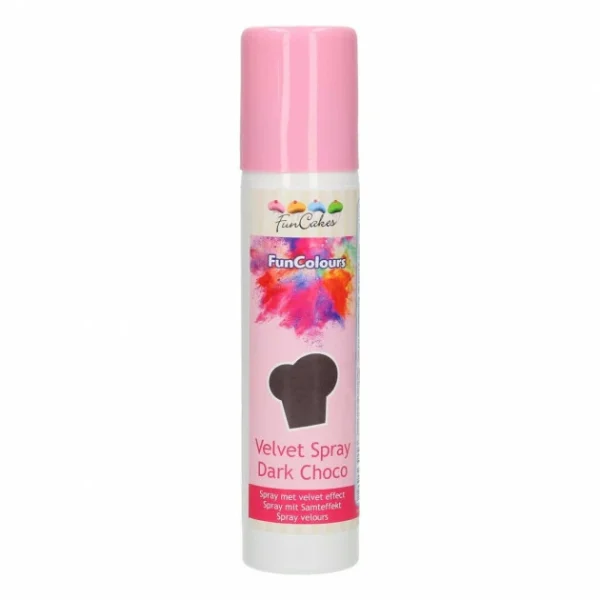 Spray Alimentaire Colorant Noir (chocolat) Velours 100 Ml Funcakes 1