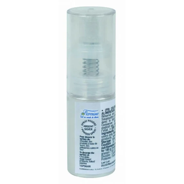 Spray Poudre Argentée Alimentaire Scintillante 10g Florensuc 1